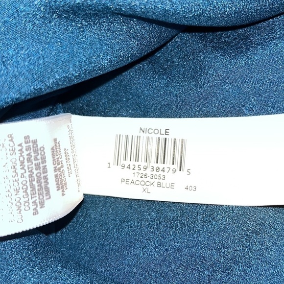 Dress The Population Nicole Sweetheart Sleeveless Sheath Dress Peacock Blue XL - Picture 10 of 10